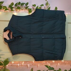 Men's St. John's Bay Hunter Green Zip Snap 3 Pkt Vest XL